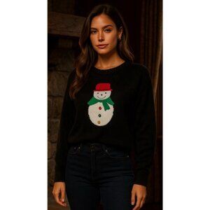 Vintage Snowman Holiday Knit Sweater Classic Winter Christmas Cozy Festive Warm
